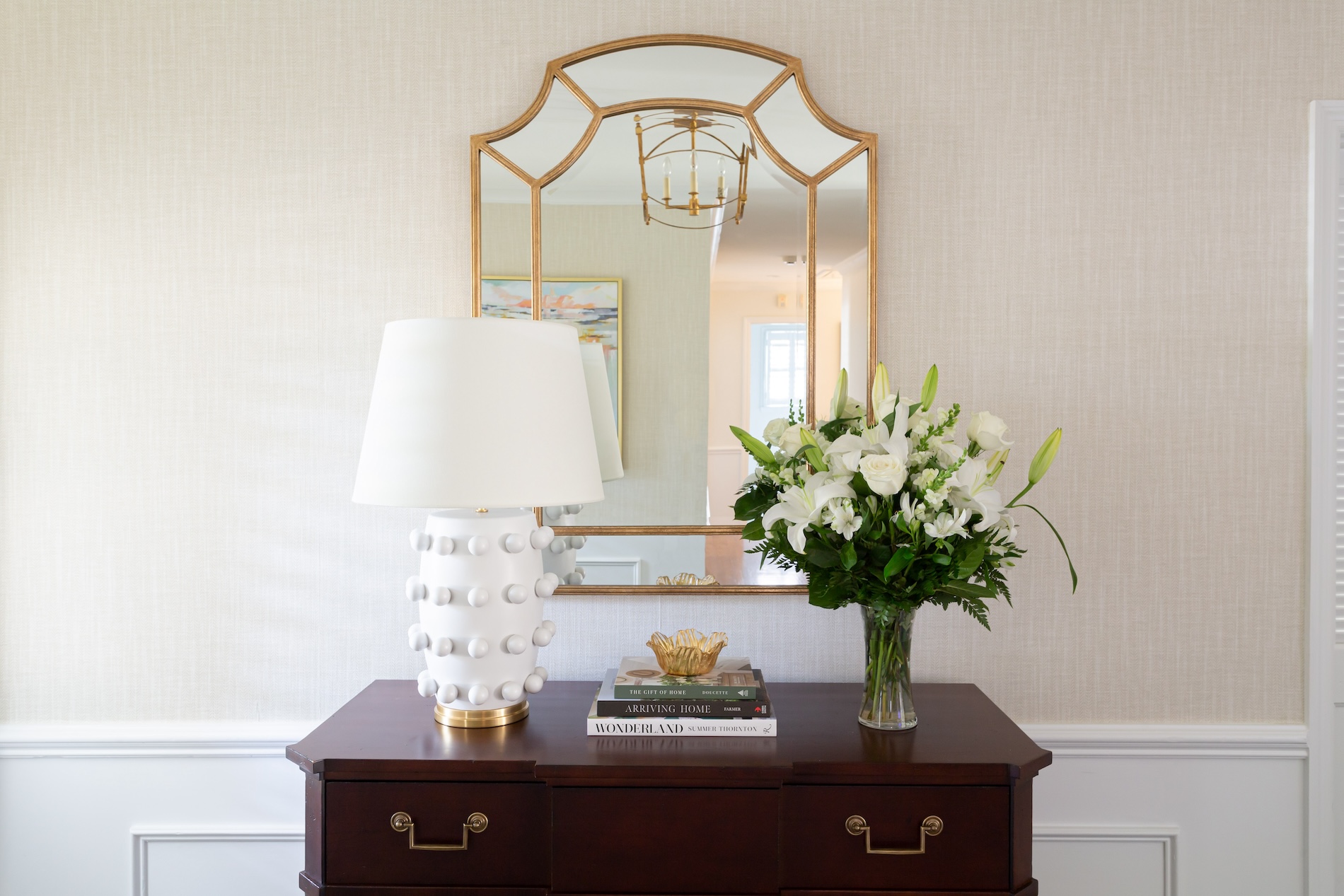 dining-room-sideboard-gold-framed-mirror